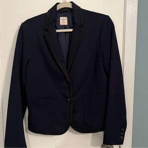 Navy Blue Blazer with Black Trim